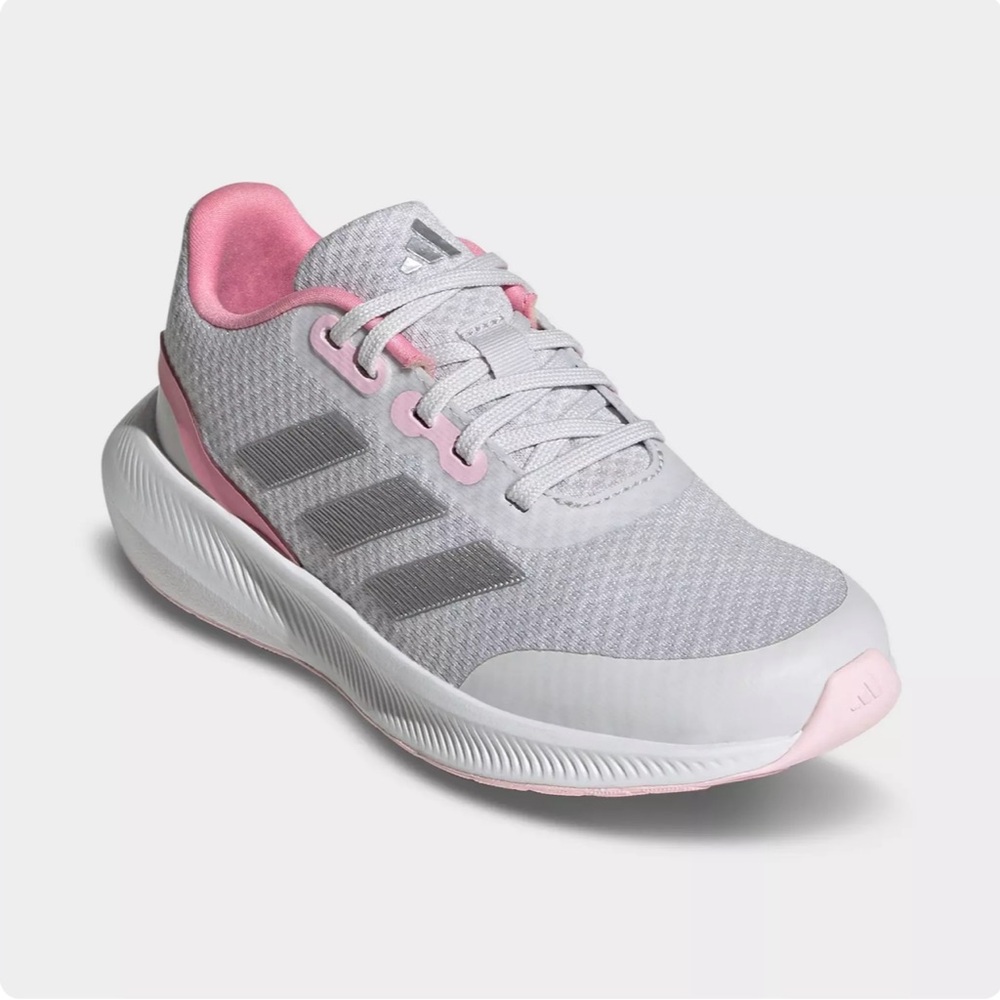 Adidas Light Gray and Soft Pink Running Shoes